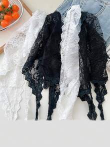 1pc Lace Trim Sarong Pareo Wrap Skirt, Beach Cover Up For Summer