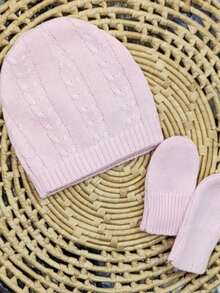 Complete Knit Maternity Outfit, Jumpsuit, Blanket, Hat And Gloves - 淺粉色 - 查看 2