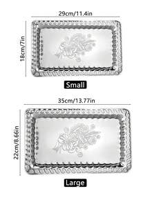 11英寸/13英寸不锈钢甜点盘、面包盘、小吃盘、茶水咖啡托盘、储物装饰盘、蛋糕盘，适用于餐厅、厨房、露台等场所。 - 彩色 - 查看 2