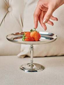 1 PC 6-Inch Circular Cake Stand, Dessert And Fruit Tray,Stainless Steel Trays Are Suitable For Holiday Events Such As Weddings, Parties, Christmas, Birthdays, Etc - Silver - View 3
