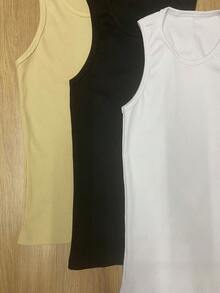 Kit 3 Premium American Gringa Ribana Street Style Tank Top - Black - View 3