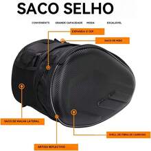 Cycling Bag, Motorcycle Side Bag, Waterproof Saddle Bag/Travel Bag, Expandable Capacity Travel Bag - Negro - Ver 2