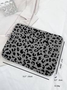 Túi đựng máy tính xách tay và máy tính bảng nhiều kích cỡ họa tiết da báo tối giản sang trọng màu trơn dành cho nữ Túi đựng máy tính xách tay Túi đựng máy tính xách tay thiết yếu cho sinh viên khi trở lại trường - Xám - Xem 3