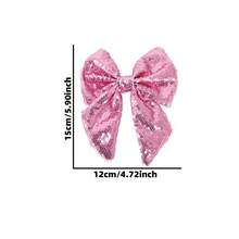 1 Stück handgemachte rosa Weihnachtsbaum Ornament Kollektion, Glitzer Pailletten Weihnachtsbaum Anhänger, Pailletten Schleife, Glitzer Schmetterling, Glitzer Kugel, rosa Schleife dekorierte Weihnachtsbaum Dekoration rosa Set Hängende Kugel, Weihnachtsritual Sinn, rosa verspielter Weihnachtsbaum