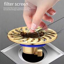 1 miếng thoát sàn chống mùi - Vàng/Bạc, Bộ chống trào ngược cống thoát nước vòi hoa sen, Van thoát nước một chiều, Bộ lọc cống bằng đồng thau, Chống trào ngược, Ngăn mùi hôi phát tán trong phòng tắm và nhà bếp (Đồng thau) - Nhiều màu - Xem 7