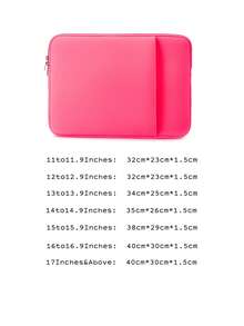 1 pieza Funda de portátil de unicolor casual de 11.6/12.5/13.3/14/15.4/15.6/16/17 pulgadas, compatible con Huawei/Apple/HP/Hasee - Rosa Fucsia - Ver 8