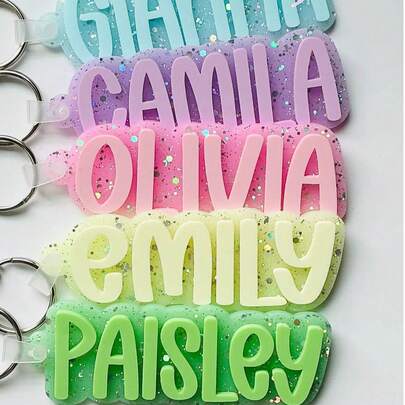 Personalized Acrylic Name Tags, Keychains, Backpack Labels, Diaper Bag Labels, Lunchbox Labels, Kids Labels, Party Supplies, Christmas, New Year, Christmas Gifts ,Travel Organizer