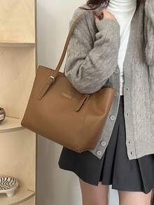 Große Kapazität Tasche für Damen Herbst und Winter vielseitig 2024 neue einfache Umhängetasche, Collegetasche für Studenten, Pendler Tragetasche