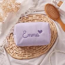 Personalized Travel Makeup Bag, Bridesmaid Gift, Customized Makeup Pouch, Monogram Tulle Pouch, Gift For Her, Best Friend, Birthday Gift, Personalized Bridesmaid Makeup Bag, Customized Bridesmaid Makeup Bag, Wedding Bag, Bridal Party Gift, Customized Bridal Makeup Bag, Embroidered Gift, Customized Makeup Bag, Bachelorette Party Customized Gift, Personalized Custom Gift For Bride - Multicolor - View 3