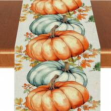 1/108 piezas Camino de mesa con impresión digital de calabazas y hojas de arce de otoño y Acción de Gracias - Decoración para ambiente de reunión familiar en Acción de Gracias, adecuado para fiestas festivas, regalos, decoración de temporada de cosecha de otoño