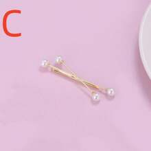 1 Peça Presilha de Cabelo em Formato de Cruz, Presilha de Cabelo com Pérola, Presilha de Franja em Formato de Cruz, Presilha de Cabelo Reto, Presilha de Cabelo Elegante com Pérola, Grampos de Cabelo, Ganchos de Cabelo, Presilhas para Cabelo, Grampos de Cabelo, Barras de Cabelo, Grampos