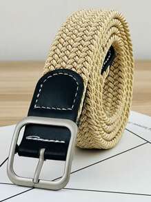 ‌2025 New Stylish Canvas Braided Belt‌ – ‌Adjustable Elastic Waistband‌ | ‌Unisex Black/Beige/Grey‌ | ‌Summer Travel Essential‌ | ‌Jeans & Skirts Accessory‌ | ‌Ins-Worthy Outfits/Gift Summer, School