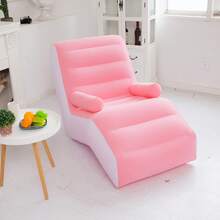 Inflatable Lazy Sofa Chair With Armrests Foldable Lounge Chair For Home Camping - Pink - View 3