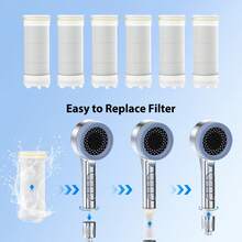 Tatukiko 6/12 件淋浴喷头滤芯替换装，PP 棉通用手持淋浴滤芯，适用于反渗透颗粒过滤