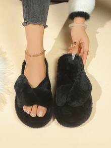 1 Pair Of Autumn And Winter Slippers For Women, Indoor Slippers, Open-Toe Slippers, House Slippers Women, Disposable Slippers For Guests, Bedroom Accessories, Suitable For Men And Women. Suitable For Interior, Bedroom, Living Room Wear, Travel Essentials