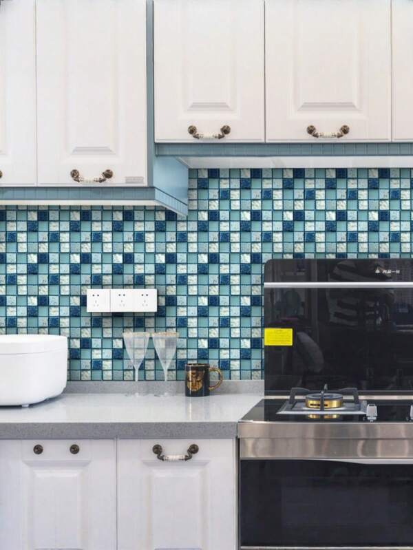 20 Pieces Of Mosaic Self-Adhesive Wall Stickers - Crystal Three-Dimensional High Temperature Resistant, Waterproof, Mildew-Proof, Oil-Proof, Easy To Clean, Heat-Insulating Wallpaper, Suitable For Home Decoration, Living Room Background Wall, Christmas Decoration, RV, Kitchen, Bathroom, Living Room, Dining Room, Stove, Hotel, Swimming Pool, Fish Pond, Balcony And Other Home Decoration Room Decor Wall Decor Bedroom Decor Kitchen Decor