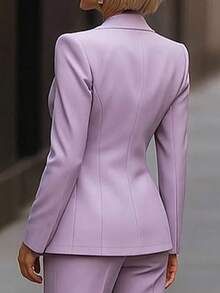 Women's Casual Urban Solid Color Lapel Button Pocket Jacket