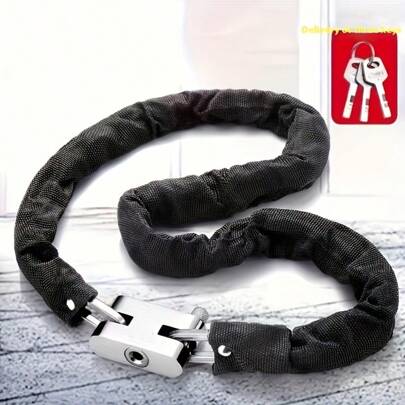 1 st stöldskyddande kedjelås i metall, lämpligt för att skydda , motorcyklar och bilar, ingen strömförsörjning behövs