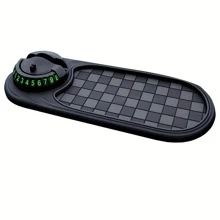 Multifunction Car Anti-Slip Mat, Rotatable Anti Skid Car Dashboard Pad With Temporary Parking Number, Universal Car Anti Slip Mat With Phone Holder For Phones Sunglasses Keys Gadget