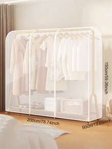 1 Pc Clear Coat Rack Cover, Dust Proof Zipper Enclosed Garment Bag Clothing Protector, Washable Hanging Garment Bag With Double Zipper/Single Zipper For Wardrobe Storage - Prevent Dust And Moisture From Coats, Suits, Dresses(Zipper Random One Small Zipper, Two Large Zippers) - Multicolor - View 16