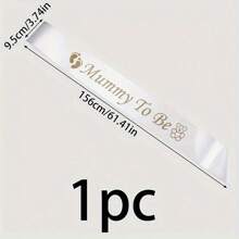 1pc Mummy To Be Slogan Graphic Sash,Christmas - White - View 4