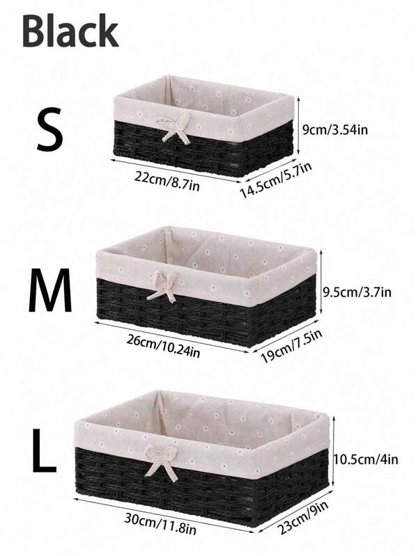 1 قطعة/3 قطع سلة تخزين مكتبية منسوجة، مناسبة لتخزين الوجبات الخفيفة والمستحضرات التجميلية والألعاب وغيرها من المواد المنزلية، صندوق تخزين قماشي متعدد الاستخدامات لطاولة القهوة أو سلة المفاتيح، تخزين ديكور المنزل، منظم خزانة، سلة هدايا للأعياد، سلة هدايا مثالية