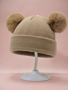 1 chiếc mũ len cho bé sơ sinh, mũ len trẻ em unisex, phụ kiện cho bé, mũ beanie cho trẻ sơ sinh, mũ co giãn, cho bé từ 0-3 tuổi. - Bóng đôi - Xem 15