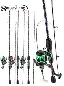 SOUGAYILANG 1.8m Spinning Rod & Reel Combo 5.2:1 Gear Ratio Aluminum Spool - Freshwater Fishing Kit For Gift Trout Bass Catfish Beginners Set (Fishing Line Bait Accessories Random) - Multicolor - View 1