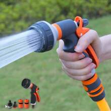 1 buc duză de furtun de grădină modernizată, pulverizare de înaltă presiune cu 8/10 modele, pulverizare reglabilă pentru plante, gazon și terasă, cap de pulverizare pentru udare, versiune modernizată