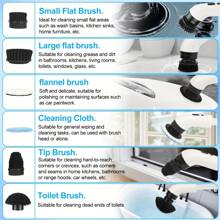 IAGREEA 2026 Electric Spin Scrubber, An Electric Cleaning Brush That Is And Features A Rotating Design. It Can Use Cleaning Solutions And Comes With 9/7/5 Interchangeable Brush Heads, 1500mAH, Offering 2 Adjustable Speeds. This Versatile Scrubber Is Suitable For Bathrooms, Kitchens, Bathtubs, Tiles, Sinks, Walls, Windows, And Cars. - Black and White - View 5