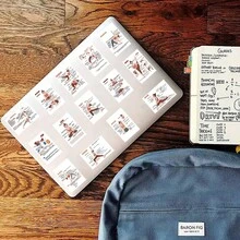 41 件瑜伽姿势分析教学贴纸瑜伽姿势贴花适用于笔记本电脑水瓶电脑手机剪贴簿日记女士女孩圣诞派对用品礼物学校奖励装饰 - 粉色 - 查看 7