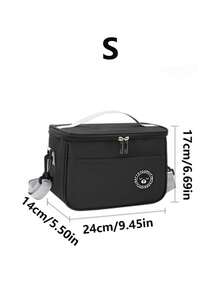 1pc/2pcs/3pcs Black Hand-Held Lunch Box Bag With Rice, Thickened Lunch Box, Insulated Meal Bag, Oxford Cloth Bento Bag, Office Worker Bento Bag - Black - View 12