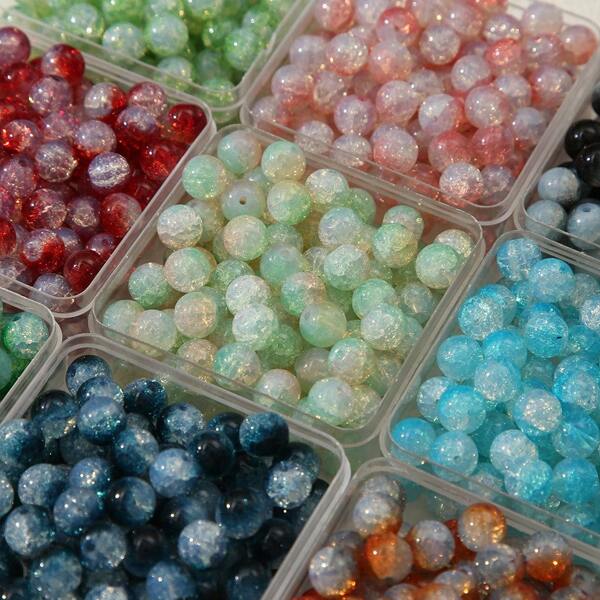 30 pièces/paquet Perles de verre dégradé de 10 mm, fournitures pour la fabrication de bracelets, colliers, accessoires pour cheveux et bijoux