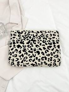 Túi đựng máy tính xách tay và máy tính bảng nhiều kích cỡ họa tiết da báo tối giản sang trọng màu trơn dành cho nữ Túi đựng máy tính xách tay Túi đựng máy tính xách tay thiết yếu cho sinh viên khi trở lại trường - trắng - Xem 7