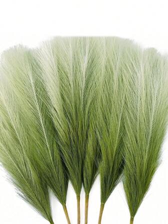 10pcs Imitation Pampas Grass Row -21.65 Inches/55cm Artificial Fluffy Grass Stem, Used For Bohemian Fashion Wedding Decoration, Room Decoration, Home Decoration, Mother's Day Gift (Sage Green Gradient),Fall Decor Christmas Decorations Christmas