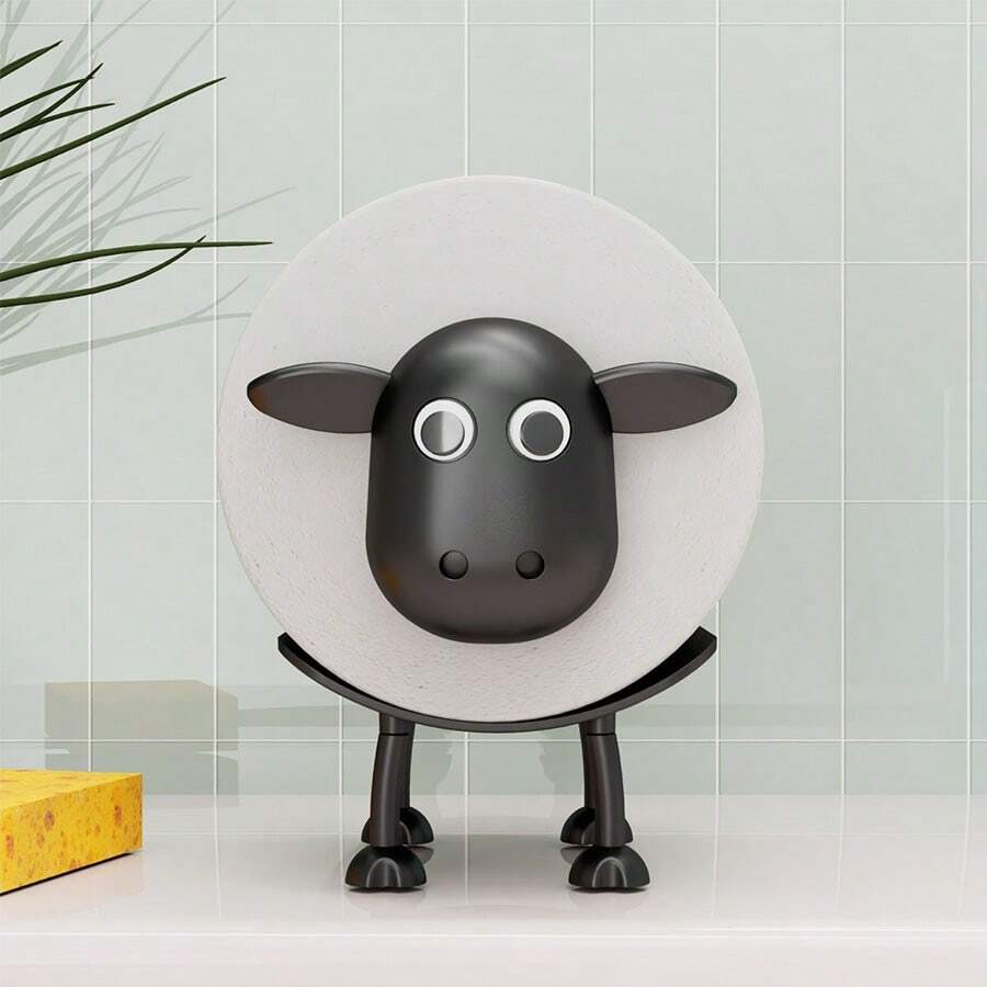 1/2/3/4/5/6/10 Soporte para papel higiénico de oveja - Soporte divertido para papel higiénico de pie para baño - Soporte para papel higiénico de oveja 3D impreso en negro - Almacenamiento divertido para rollo de toallas de papel - Decoración linda para el baño