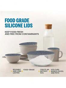 5 件硅胶弹力盖、密封硅胶盖、食物烹饪碗盖、储物盖、5 件套锅/平底锅盖、微波炉防溅盖