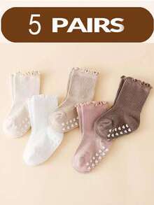 5 Pairs Baby Socks With Soft Cuffs, Ruffled Princess Socks For Baby Girls, 0-5 Years Old - Multicolor - View 11