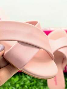 Girls' Flat Sandals, Slide Molekinha, Comfortable Youth - Napa Rose - View 6