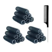 18 PIEZAS Rizadores de cabello sin calor, rizadores de cabello profesionales para salón, herramientas para peinados rizados DIY, peine de cola de rata para mujeres con cabello corto y medio (2 cm x 6 cm), esenciales para volver a la escuela, viajes y vacaciones, accesorios para el cabello para mujeres