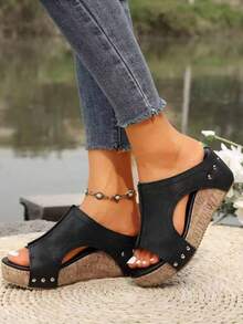 Women's Platform Waterproof Retro Shoes, Comfortable Full-Length Skates, Casual And Elegant Women's Shoes - Black - View 2