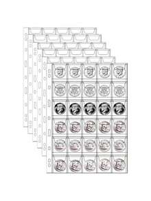 10 Pcs High-Transparency Coin Loose-Leaf Sheets With 20/30/42 Compartments. These Are Available Inner Pages Suitable For Banknote And Coin Loose-Leaf Albums. They Are Single-Sided High-Transparency Coin Album Pages. - Multicolor - View 2