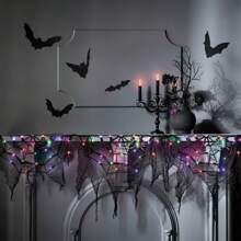 70" LED Lit Spider Webs With Gauze Halloween Novelty Silhouette Lights