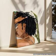 2D Flat, Posters & Prints 1pc Framed Canvas Poster  Boho African American Wall Art Girl Canvas Print Queen Poster African Minimalist Wall Art Girl Boho Art Paintings Woman Boho Wall Art Canvas Paintings Ideal Gift For Bedroom Living Room Corridor Wall Art Wall Decor Room Decoration 2D - 黑色 - 查看 2