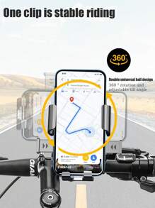 1PC Rotatable Bicycle/Motorcycle Mobile Phone Stand, Made Of High-Quality ABS Material, Stable, Suitable For Outdoor Cycling - Snap-Fit Handlebar Clamp, Compatible With 4.7-7.2 Inch Mobile Phones, Essential For Summer Cycling