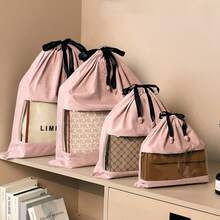 Suede Dust Bags For Luxury Bags, See-Through Closure Dust Cover, Moisture-Proof Packing Organizer - Multicolor - View 2