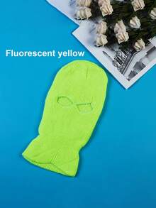 1 Pc Riding Face Mask, Knit Balaclava Full Face Mask - 2-Hole Ski Mask For Men & Women, Full Face Cover Winter Warmth And Windproof Head Cover, Breathable Outdoor Sports Mask For Skiing, Bicycles, Snowboarding & Cold Weather Activities, Winter Face Mask, Skiing Accessory, Modern Sporty Style, Durable Knit Fabric - Multicolor - View 22