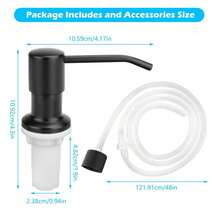 Sink Soap Dispenser Extension Tube - 360° Rotation, Stainless Steel Pump, Large Capacity - Black - View 4