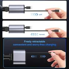 66W Fast Charge Car Charger With 2 Retractable Charging Cables, 4-In-1 Metal Car Charger With USB PD Car Accessories