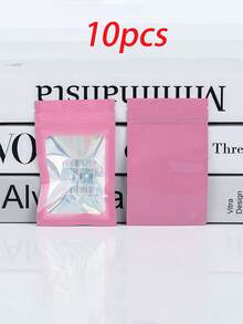 100/50/30/10pcs Resealable Bags, Clear Window Food Storage Bags, Candy Bags, Fudge Bags, Aluminum Foil Bags, Party Favor Packaging Bags, Holographic Resealable Bags Zipper Food Storage Aluminum Foil Mylar Scent Bags Plastic Flat Packaging Bags For Party Favors Food Candy Jewelry Lip Gloss, Available In Various Sizes And Colors - 開窗鐳射袋 - 查看 61
